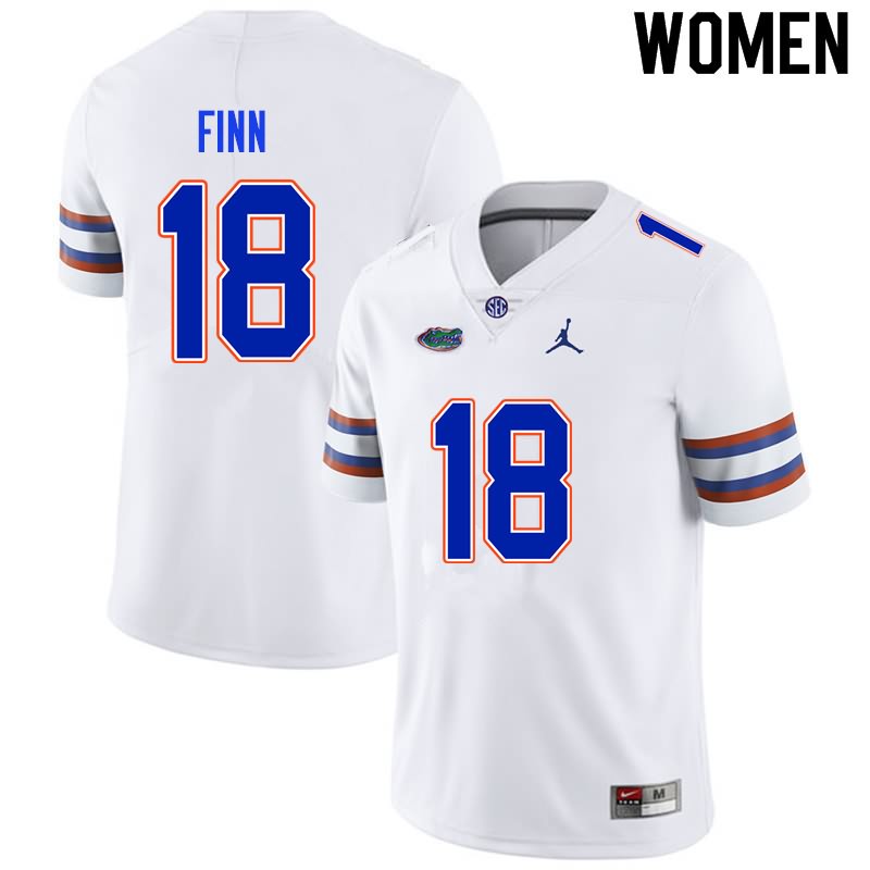 Women's NCAA Florida Gators Jacob Finn #18 Stitched Authentic Nike White College Football Jersey ZDM1165NZ